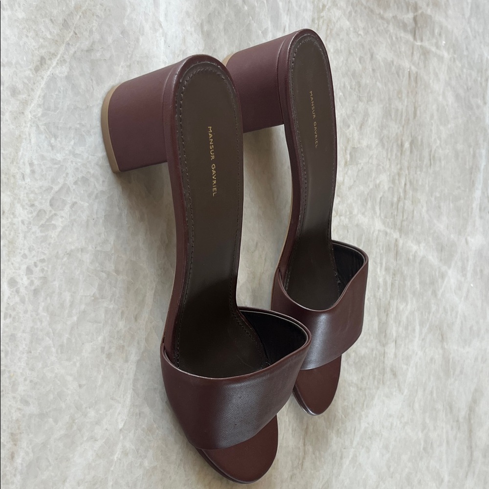 NWOT Mansur Gavriel burgundy leather mule size 39. - Picture 5 of 5